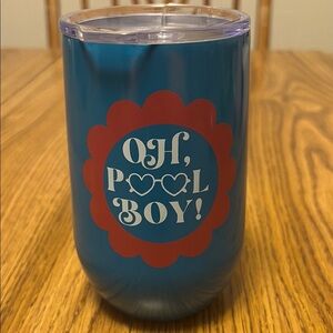 “Oh Pool Boy!” Blue Goblet